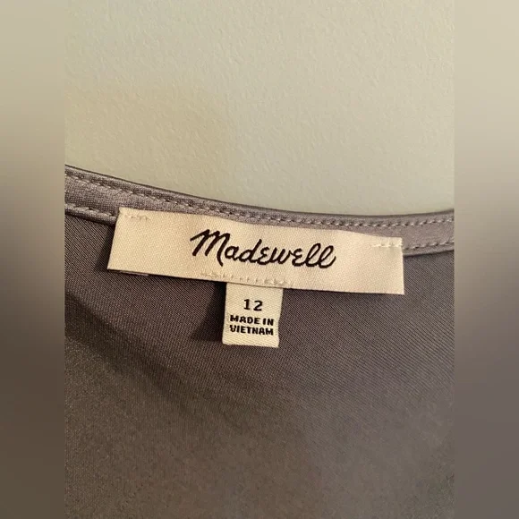 Madewell Dusk Grey Satin Vest Top Matching Set Sizes 12 and L - Picture 10 of 13